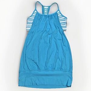 Lululemon No Limits Tank Top Striped Women’s Size Small | Teal/White